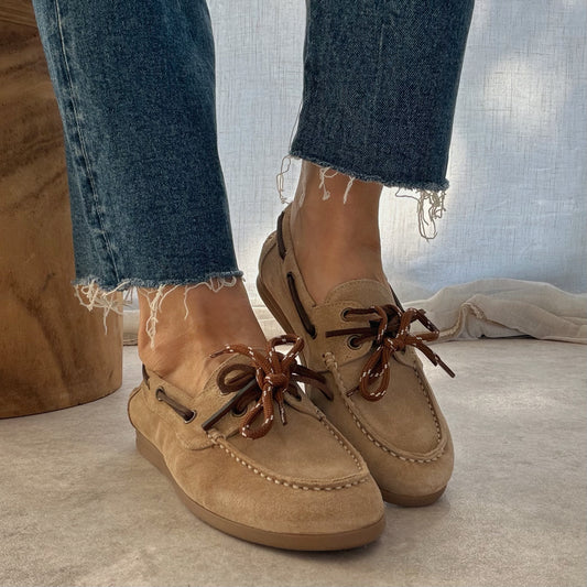 Mocassins Napoli Semerdjian en cuir nubuck – Beige