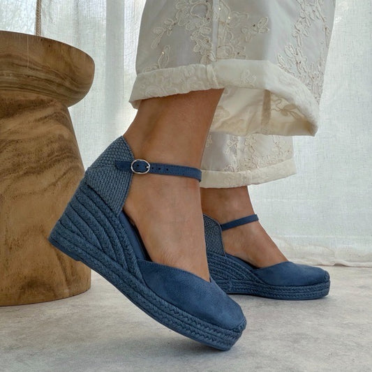 Sandales compensées femme bout fermé – confort & maintien – style espadrille chic