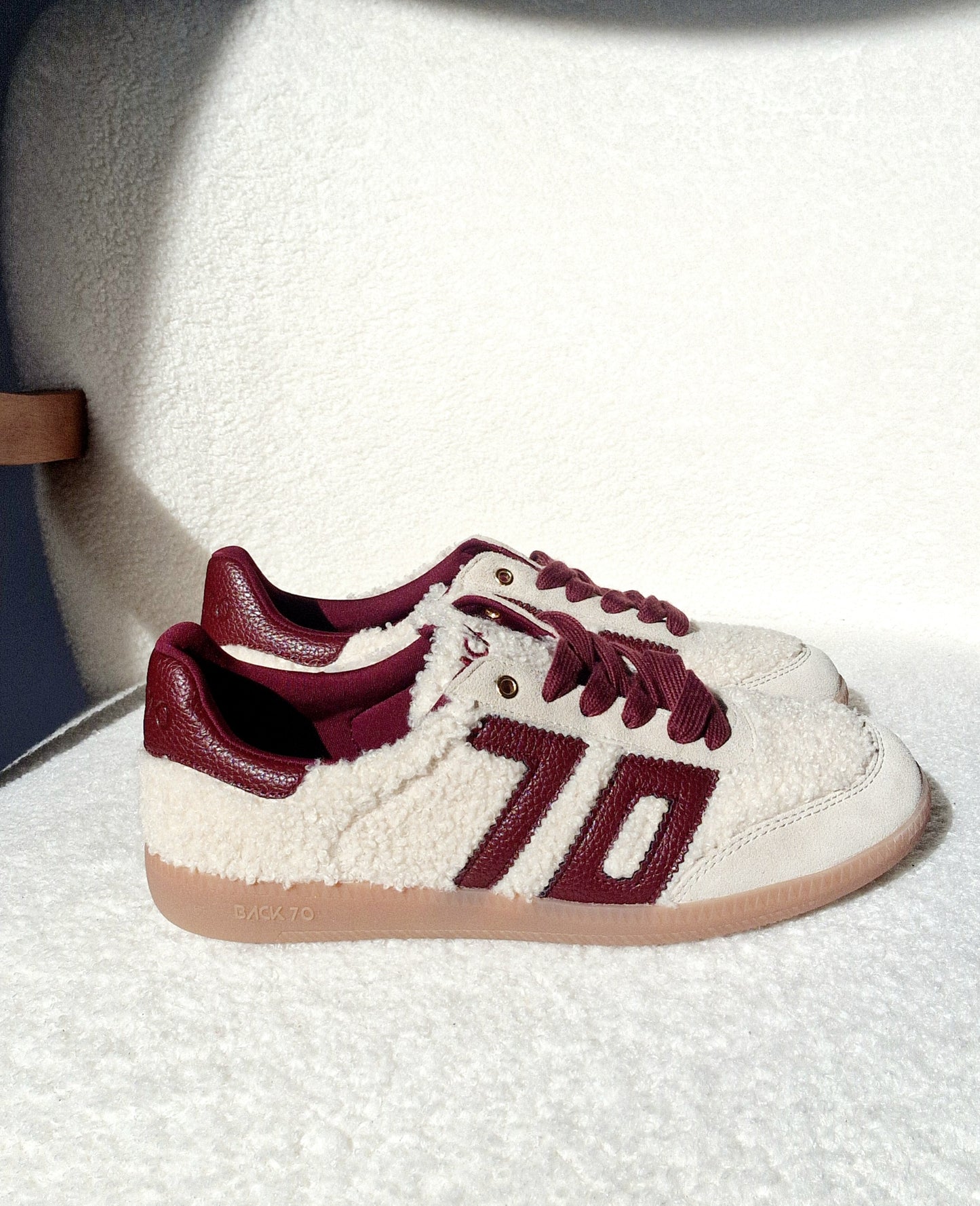 Back 70 ecru bouclette sneakers