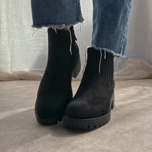 Bottines Femme Étoile Noir – Talon 4 cm