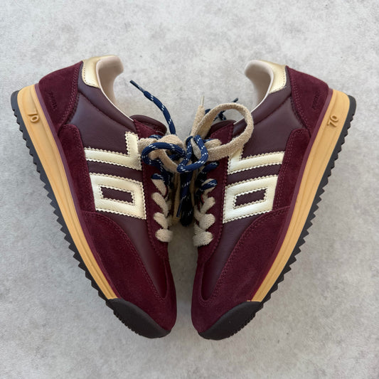 Baskets Back70 Jogger bordeaux en cuir – Running rétro femme