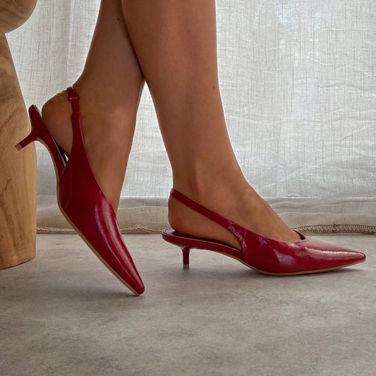 Escarpins rouges minimalistes – talon 4 cm souple