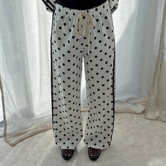 ✨ Jogging à pois – Blanc & noir