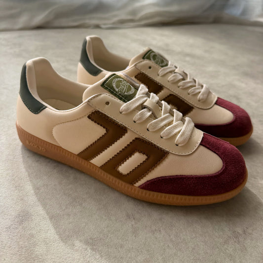Baskets Back70 - cloud butter bordeaux / vert forêt