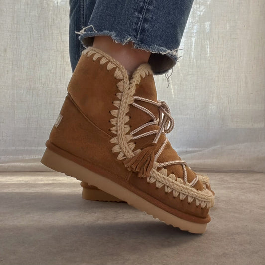 Boots fourrées Mou scoubidou Camel
