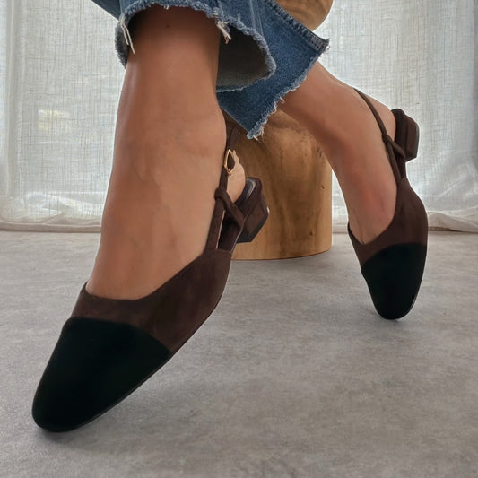 Slingback suédine Bicolore