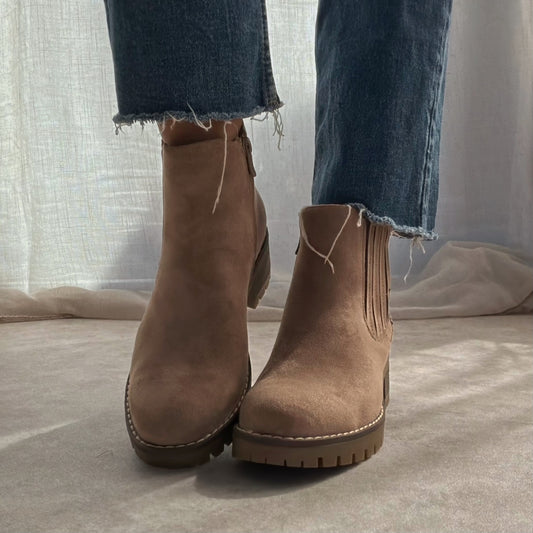 Bottines Femme Étoile Taupe – Talon 4 cm