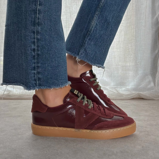 Baskets Victoria CLILISTA vernis & daim Bordeaux