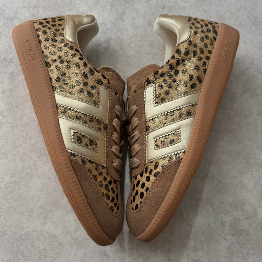 Baskets Back70 - cloud fur léopard / gold