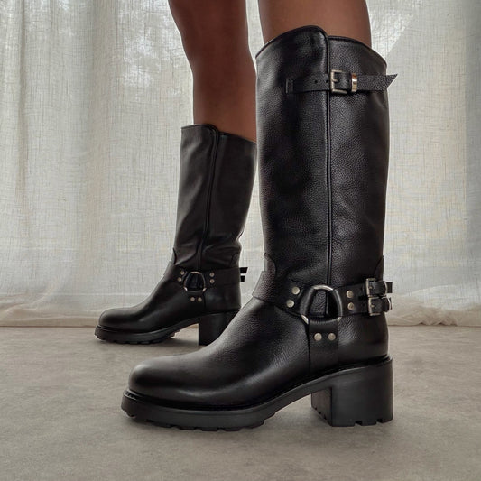 Bikers Talon Cuir grainé Semerdjian noire
