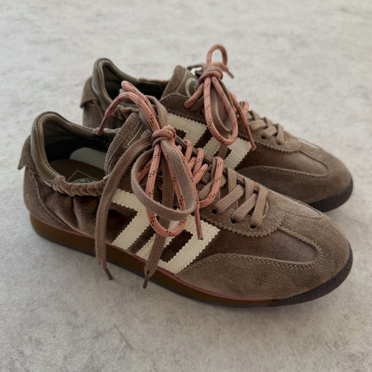 Basket femme Back 70 Rocket Taupe en cuir et velours