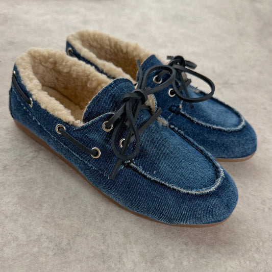 Mocassins Fourrés Femme Pavement – Denim