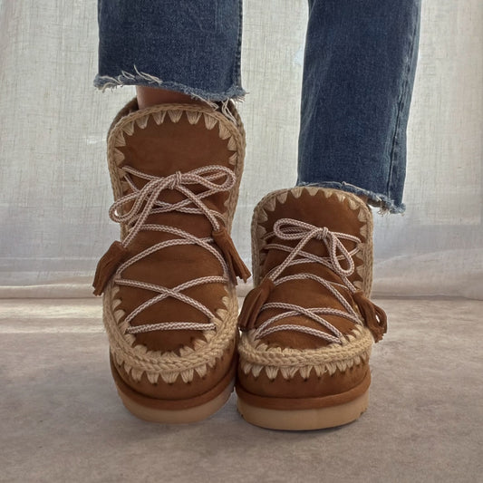 Boots fourrées Mou scoubidou Camel