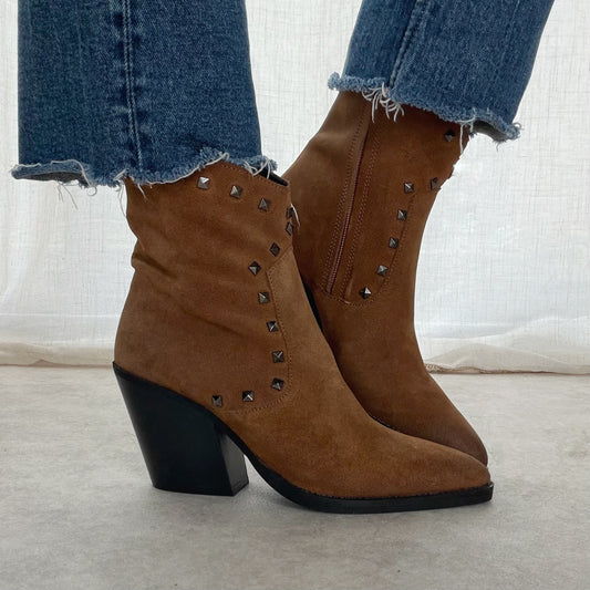 Bottines santiags studs Semerdjian Cognac