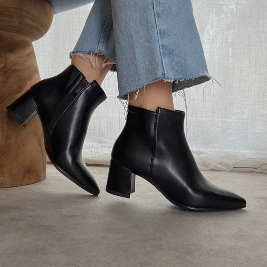 Bottines Femme Tamaris Pointues Noire Talon 6 cm