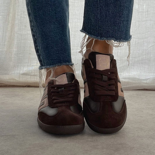 Basket femme Back70 Chocolate Rose – Cuir & Daim