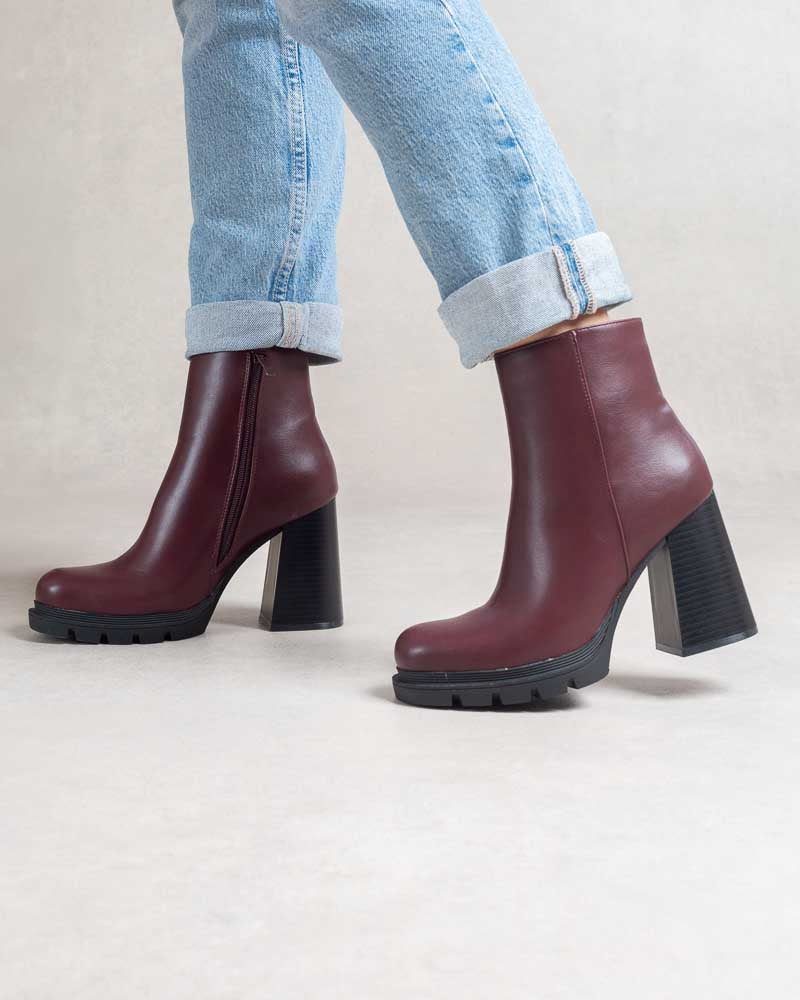 Bottines femme talon haut – petit plateau avant Bordeaux