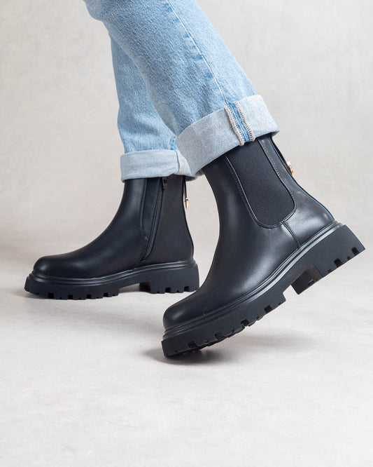 Boots chelsea noires – semelle épaisse crantée