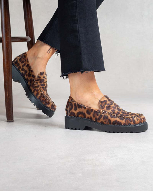 Mocassins imprimé léopard