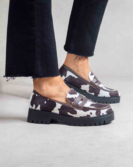 Mocassins imprimé vache