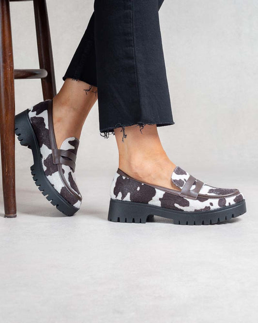 Mocassins imprimé vache