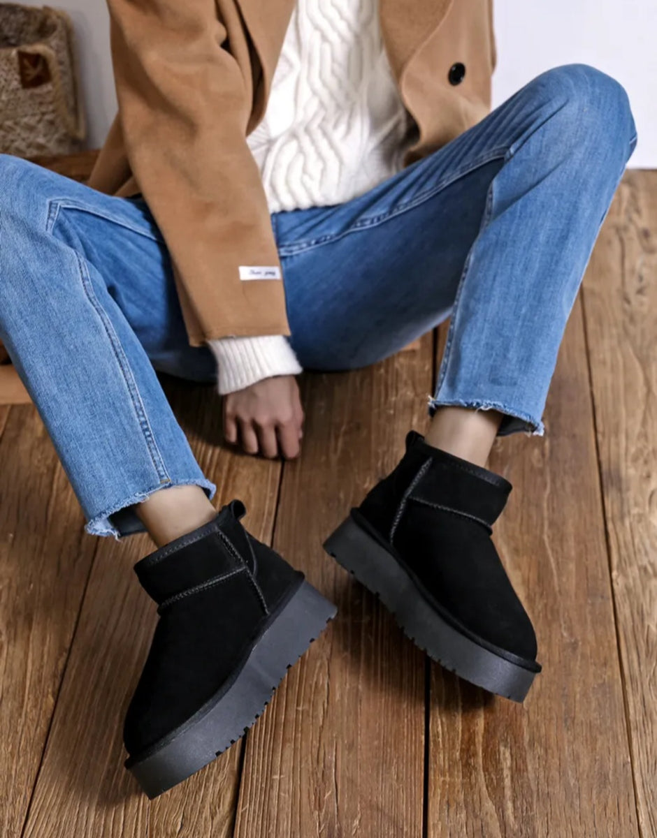 Boots plateforme cuir deals
