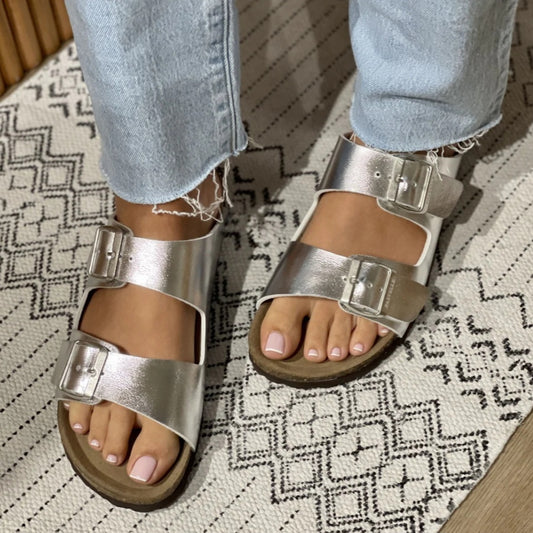 Mules Joy Cuir Pastelle Paris Argent