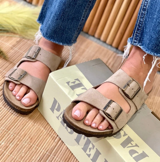 Mules Joy Cuir Pastelle Paris Taupe