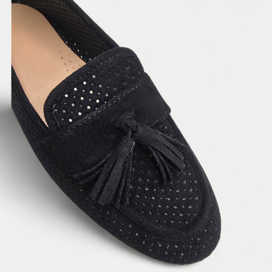 Mocassins pompom - ajouré Noir