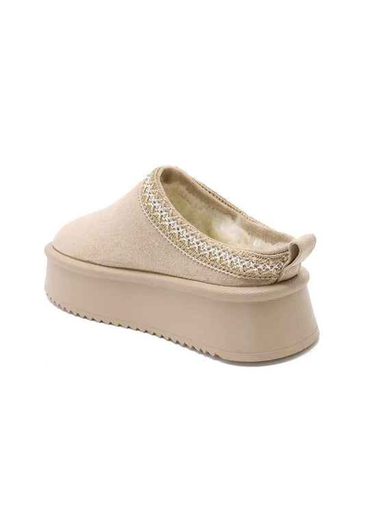 Mules aztèque plate-forme dupe Beige