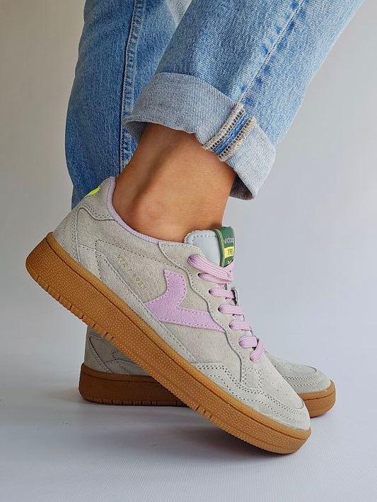 Baskets Victoria - SMASH semelle mémoire de forme vert & rose