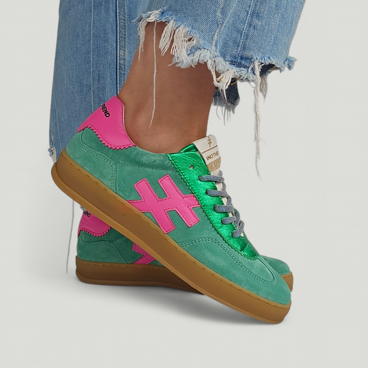 Baskets Another Trend – vert irisé & rose fluo