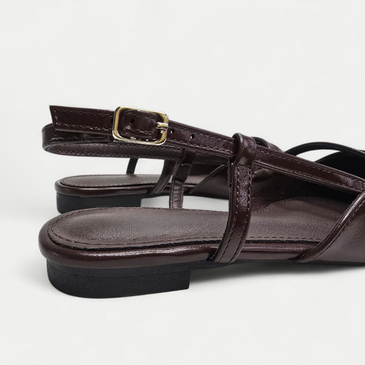 Sling back boucle - bout pointu Chocolat