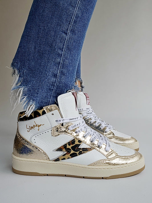 Baskets Semerdjian BRAGA C777 Léopard & Gold