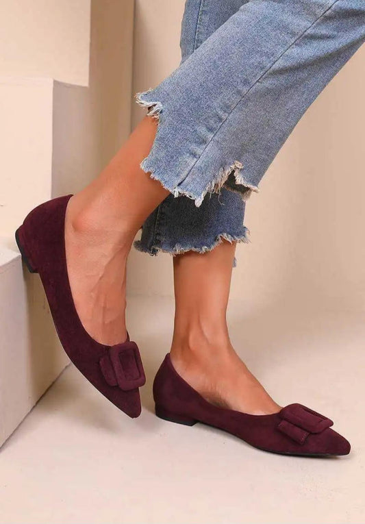 Ballerines bout pointu Bordeaux