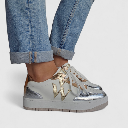 Baskets Vanessa Wu - RIDE Champage, argent & Doré