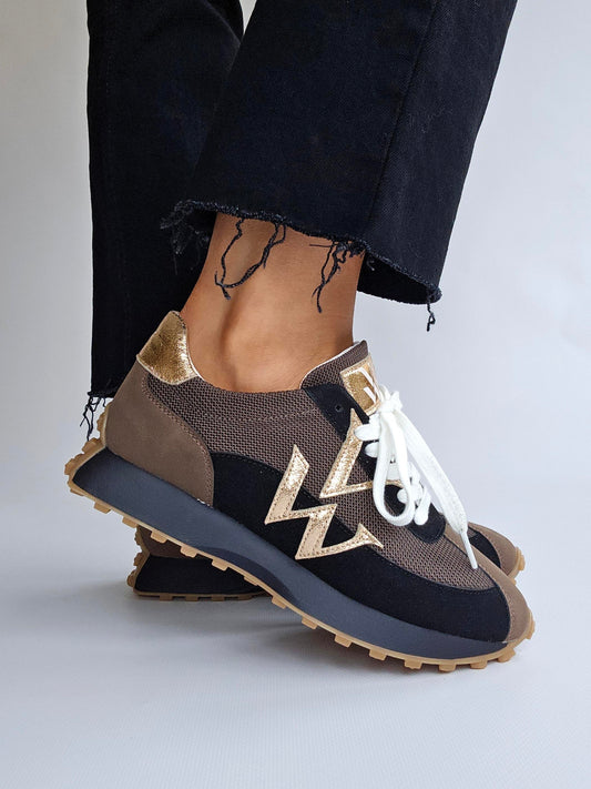 Baskets Vanessa Wu Pia Noir & Chocolat