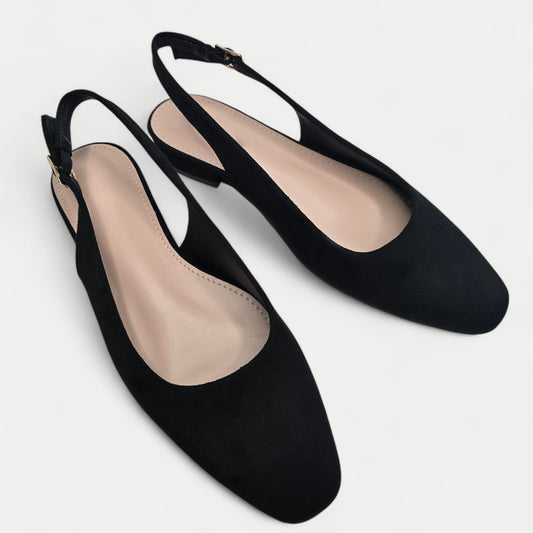 Slingbacks suédine Noir
