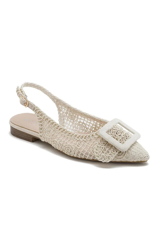 Slingbacks dentelle Beige