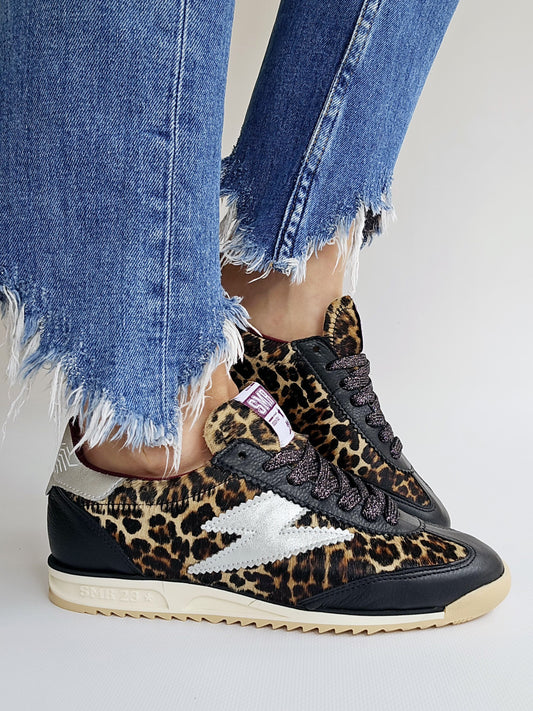 Baskets Semerdjian Joyce C442 Léopard Noir