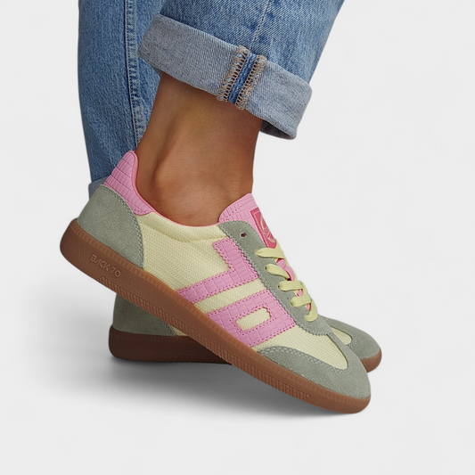Baskets Back70 Ghost jaune/vert/rose