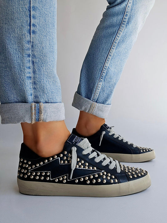 Baskets éclair Corina rivets Noir