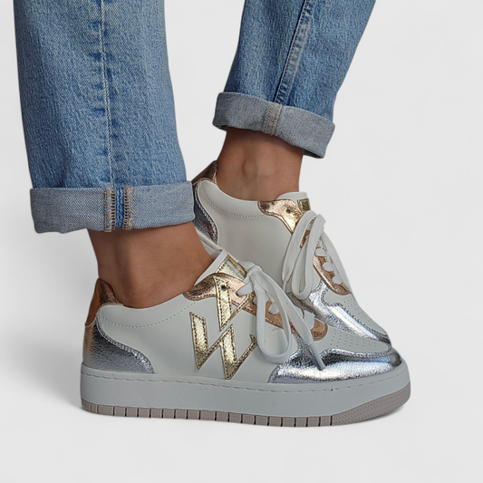 Baskets Vanessa Wu - RIDE Champage, argent & Doré