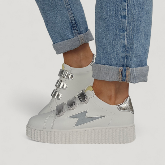 Baskets Vanessa Wu - MAGGIE Scratchs Bleu ciel & Jaune