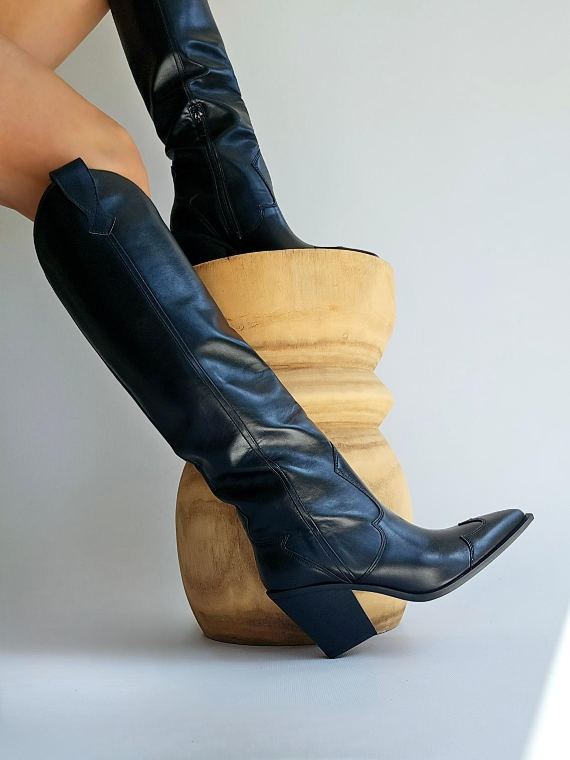 Bottes santiags haute Corina Noir
