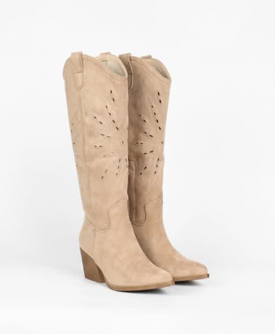 Bottes santiags ajourées Beige - Taupe