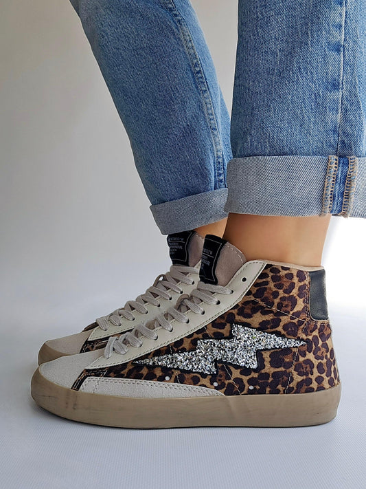 Baskets éclair montantes Corina Léopard