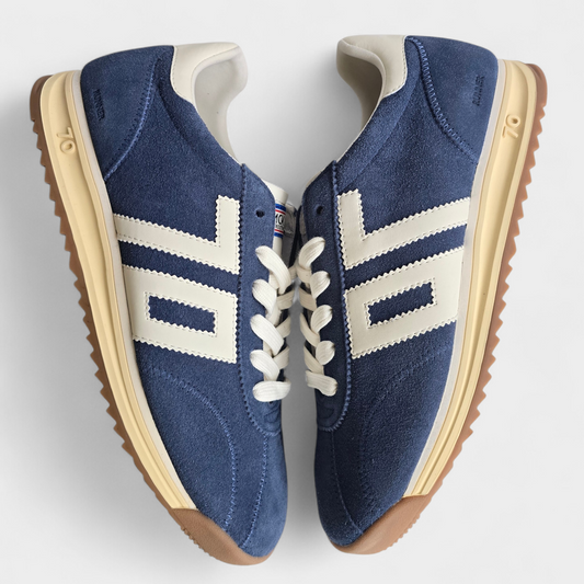 Baskets Back70 Jogger Runner Homme – Sneaker rétro running en daim Bleu