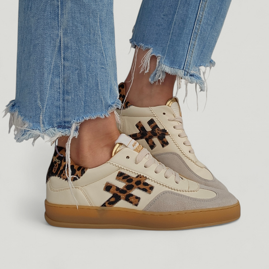 Baskets Another Trend – Blanc crème & léopard