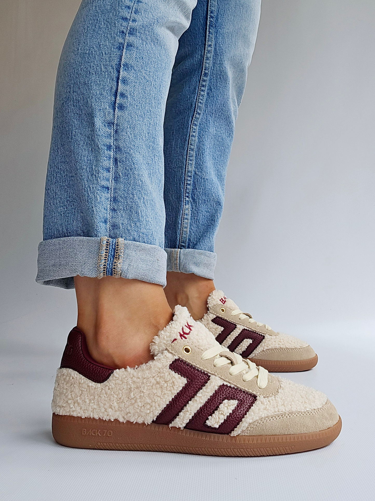 Back 70 ecru bouclette sneakers